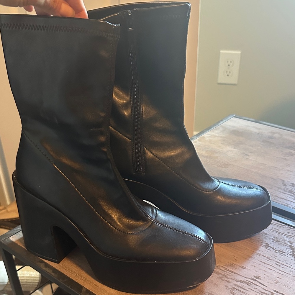 Zara Black Heeled Boots